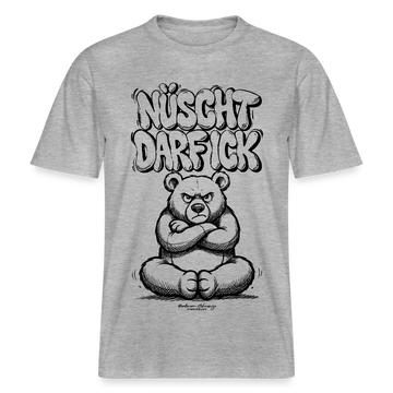 Berlin Shirt mit Illustration-NÜSCHT DARF ICK-RELAXED FIT Unisex Organic T-Shirt - Grau meliert