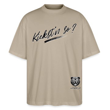 KIEKST'N SO?-Oversized Unisex Bio T-Shirt - Steingrau