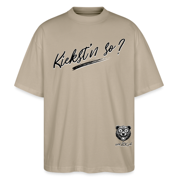 KIEKST'N SO?-Oversized Unisex Bio T-Shirt - Steingrau