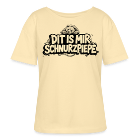 Berliner Bär-DIT IS MIR SCHNURZPIEPE-Rundhals Frauen Bio-T-Shirt - Creme
