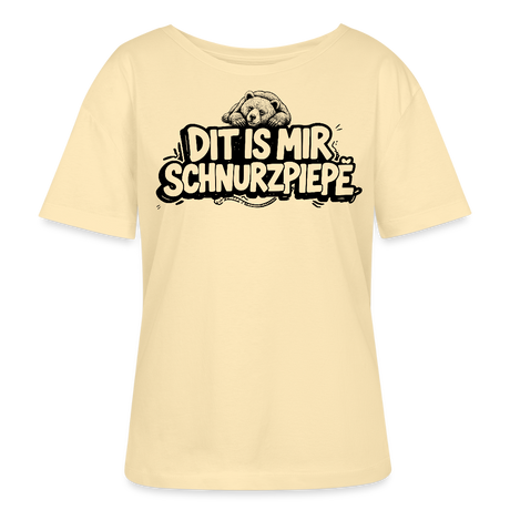 Berliner Bär-DIT IS MIR SCHNURZPIEPE-Rundhals Frauen Bio-T-Shirt - Creme