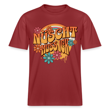 BERLINER RETRO-NÜSCHT MUSS ICK-Relaxed Fit Unisex Bio-T-Shirt - Erdrot