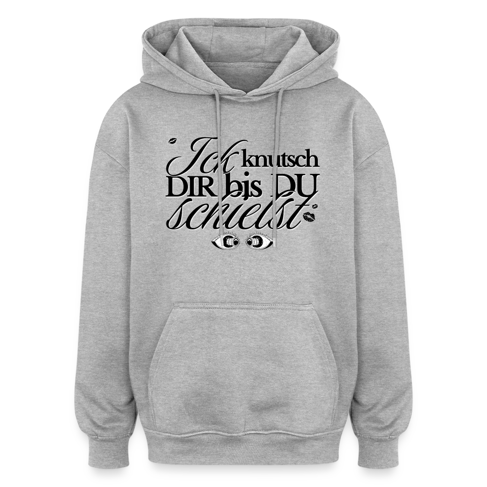 ICK KNUTSCH DIR - Oversized Unisex Hoodie - Grau meliert