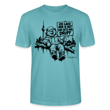 ICK LACH MIR N AST - Schmal geschnittenes Bio-Unisex-T-Shirt mit Berliner Bär - Pastelltürkis