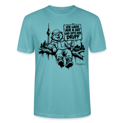 ICK LACH MIR N AST - Schmal geschnittenes Bio-Unisex-T-Shirt mit Berliner Bär - Pastelltürkis