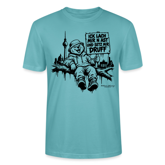 ICK LACH MIR N AST - Schmal geschnittenes Bio-Unisex-T-Shirt mit Berliner Bär - Pastelltürkis