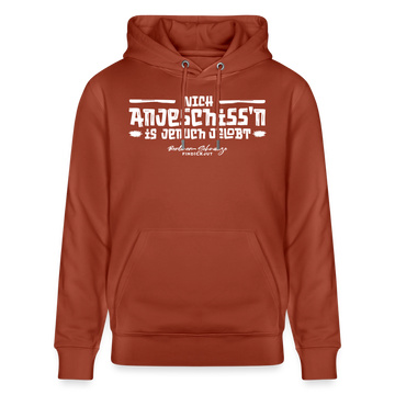 Berliner Spruch-NICH ANJESCHISSN-Unisex Bio-Hoodie mit Berliner Schnauze - Terrakotta