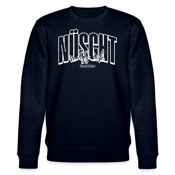 NÜSCHT 2025-Unisex Bio-Sweatshirt mit Berliner Schnauze - Navy