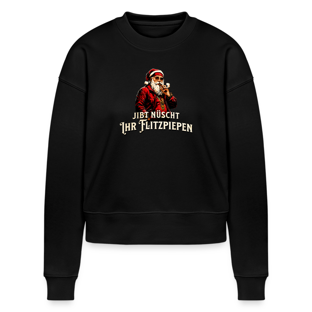 JIBT NÜSCHT IHR FLITZPIEPEN - Cropped Frauen Bio-Sweatshirt - Schwarz