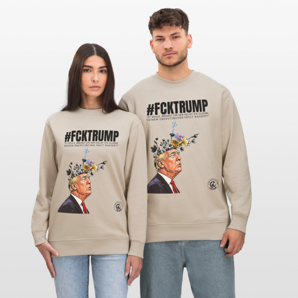 #FCKTRUMP-Unisex Bio-Sweatshirt - Beige