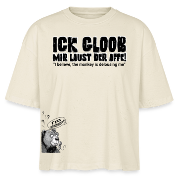 ICK GLOOB MIR LAUST DER AFFE-Frauen Boxy Bio-T-Shirt - Weißgrau