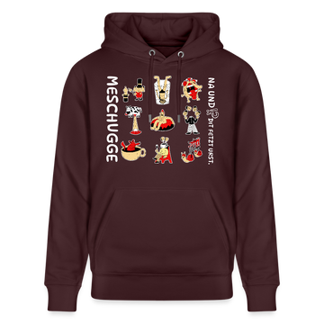 Berliner Verrücktheit-MESCHUGGE-NA UND?!-Unisex Bio-Hoodie - Maroon