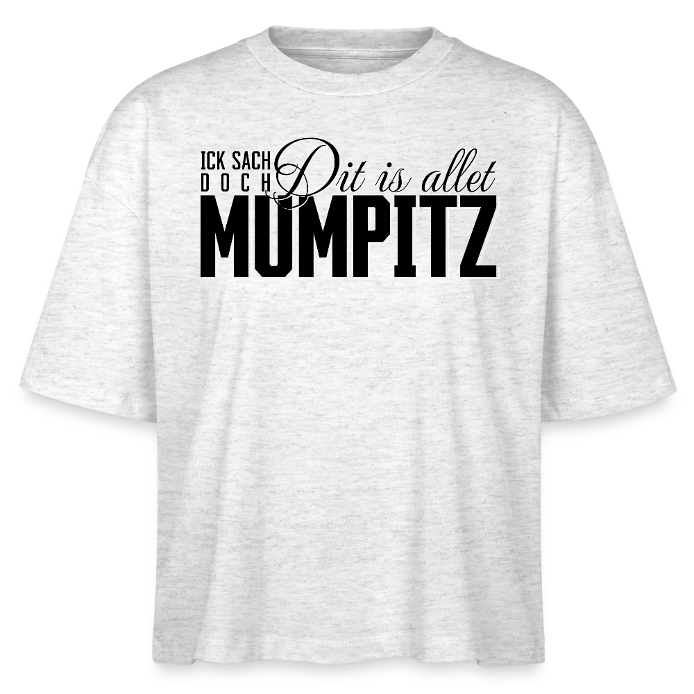 MUMPITZ-Frauen Boxy Bio-T-Shirt - Weiß meliert
