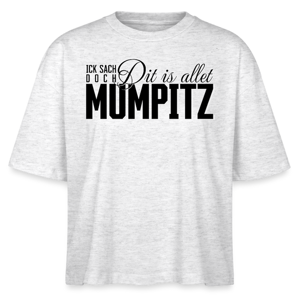 MUMPITZ-Frauen Boxy Bio-T-Shirt - Weiß meliert