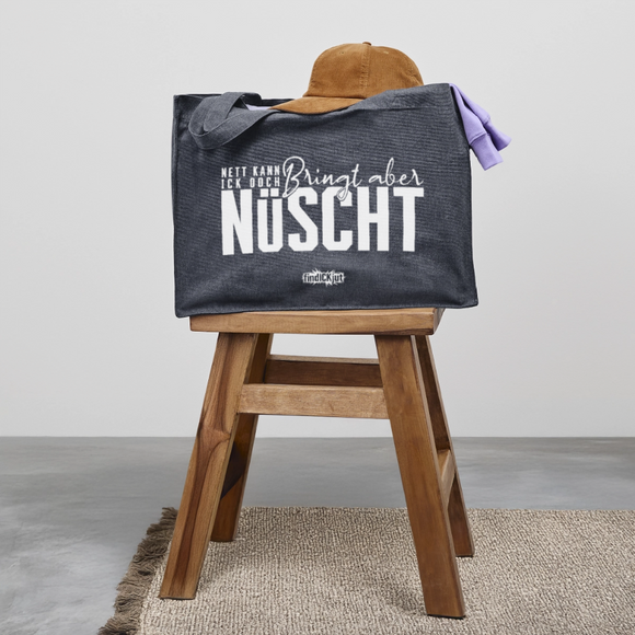 NETT KANN ICK OOCH-Berliner Spruch-Einkaufstasche - midnight Blue