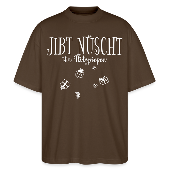 Weihnachten in Berlin-JIBT NÜSCHT - Unisex Oversize Bio-T-Shirt - Dunkelbraun