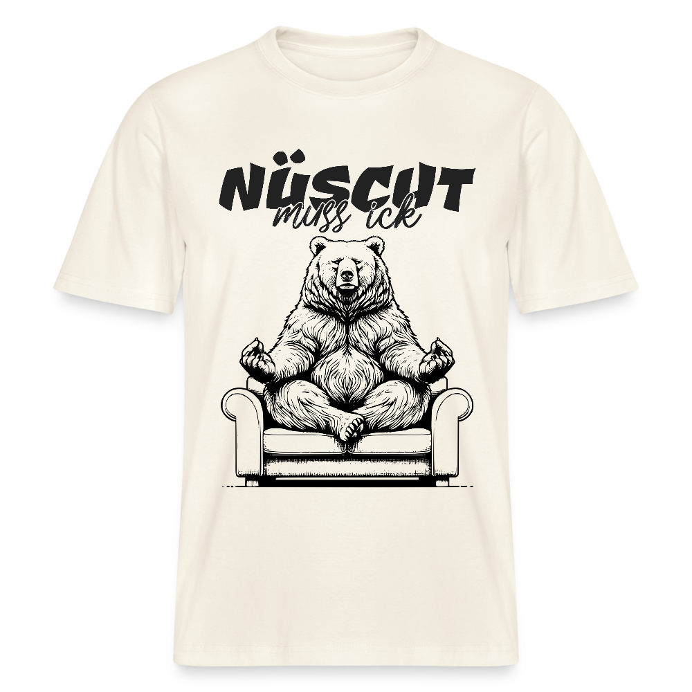 NÜSCHT MUSS ICK-Relaxed Fit Unisex Bio-T-Shirt - Naturweiß 