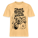 Kiffender Berliner Bär T-Shirt – Janz Berlin is eene Wolke-RELAXED FIT Unisex Organic - Hellgelb
