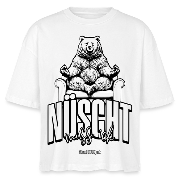 BERLIN SHIRT mit Schnauze-NÜSCHT2025-Frauen Boxy Bio-T-Shirt - Weiß