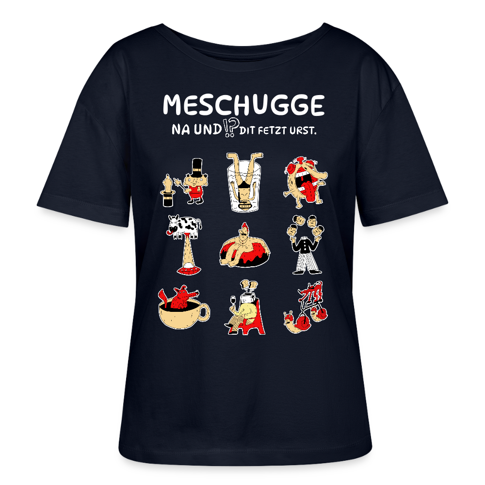 Berlin Shirt-MESCHUGGE-Rundhals Frauen Bio-T-Shirt - Navy