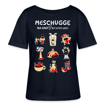 Berlin Shirt-MESCHUGGE-Rundhals Frauen Bio-T-Shirt - Navy