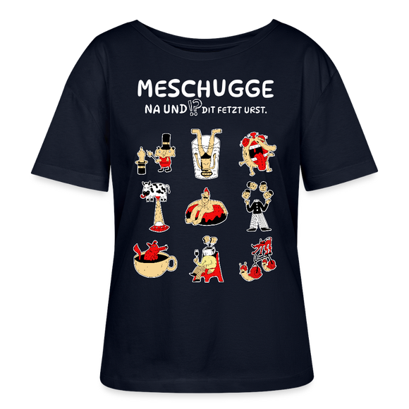 Berlin Shirt-MESCHUGGE-Rundhals Frauen Bio-T-Shirt - Navy