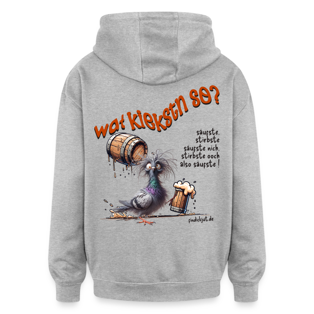 WAT KIEKSTN SO - Oversized Unisex Hoodie - Grau meliert