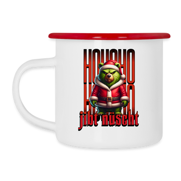HOHOHO jibt nüscht - Emaille-Tasse - Weiß/Rot