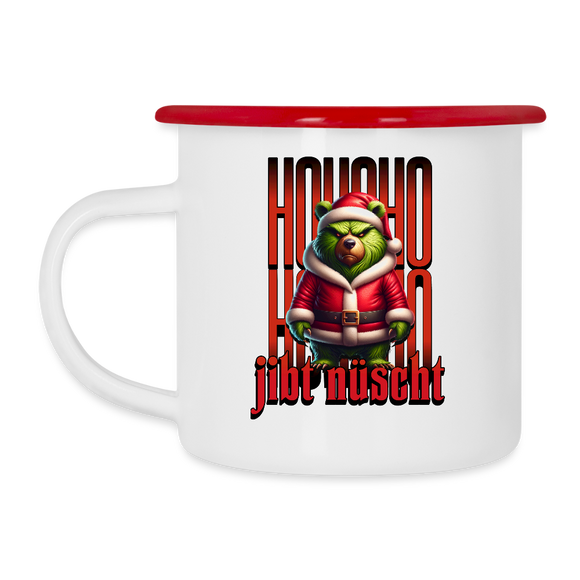HOHOHO jibt nüscht - Emaille-Tasse - Weiß/Rot