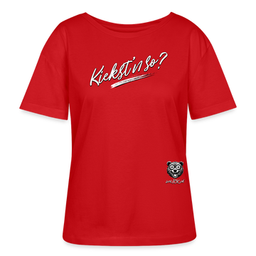 KIEKSTN SO? Rundhals Frauen Bio-T-Shirt - Rot