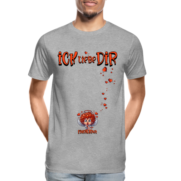 ICK LIEBE DIR-Männer Premium Bio T-Shirt - Grau meliert