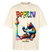 Illustration eines bunten Bären in Regenbogenfarben, der mit Pinsel und Farbpalette kreativ ist, vor dem Berliner Fernsehturm in Regenbogenoptik. Darüber der Schriftzug "Berlin" in Regenbogenfarben und darunter ganz klein "Findickjut". Perfekt zur Feier des CSD Berlin 2025. Oversized Unisex Bio T-Shirt -Naturweiß