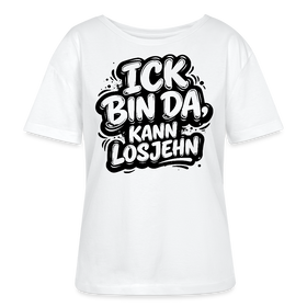 Berlin Shirt-BIN DA, KANN LOSJEHN-Rundhals Frauen Bio-T-Shirt - Weiß