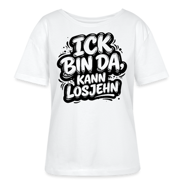 Berlin Shirt-BIN DA, KANN LOSJEHN-Rundhals Frauen Bio-T-Shirt - Weiß