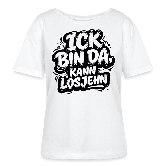 Berlin Shirt-BIN DA, KANN LOSJEHN-Rundhals Frauen Bio-T-Shirt - Weiß