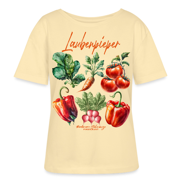 Berliner LAUBENPIEPER-Rundhals Frauen Bio-T-Shirt - Creme