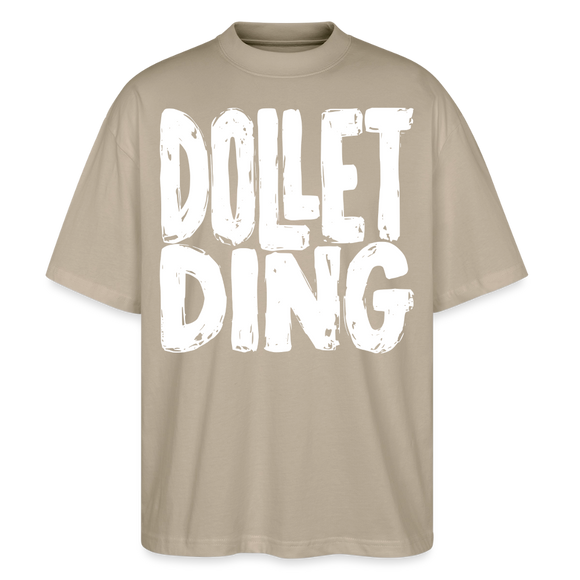 DOLLET DING-Dit Berlin Shirt mit Kodderschnauze-Oversized Unisex Bio - Steingrau