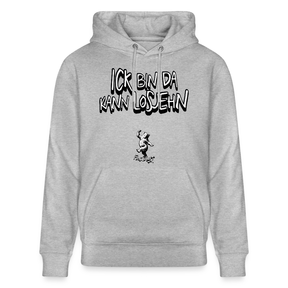 ICK BIN DA-Unisex Bio-Hoodie - Grau meliert
