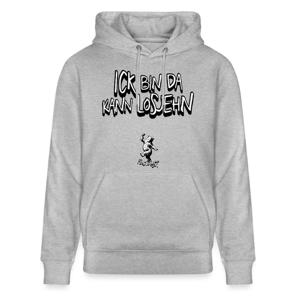 ICK BIN DA-Unisex Bio-Hoodie - Grau meliert