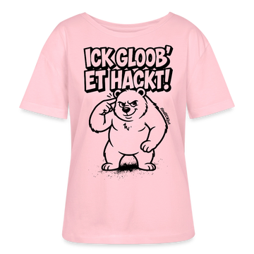 Berlin Shirt-ICK GLOOB' ET HACKT-Rundhals Frauen Bio-T-Shirt - Hellrosa