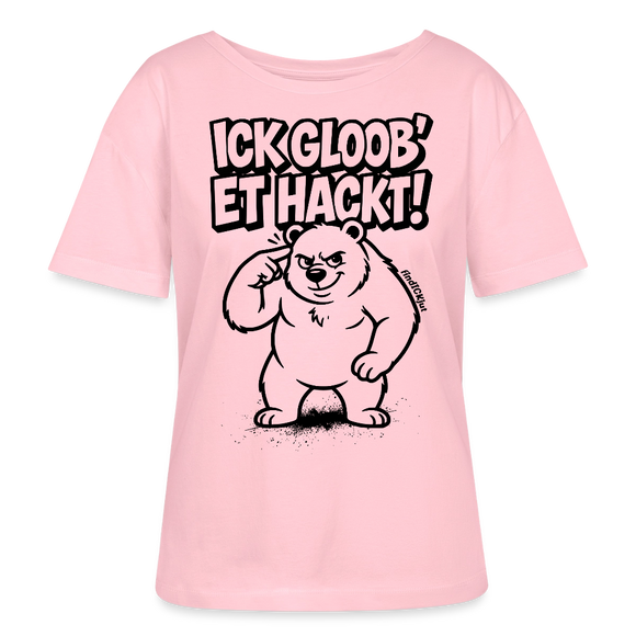 Berlin Shirt-ICK GLOOB' ET HACKT-Rundhals Frauen Bio-T-Shirt - Hellrosa