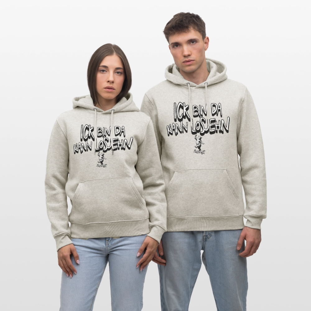 ICK BIN DA-Unisex Bio-Hoodie - Beige meliert