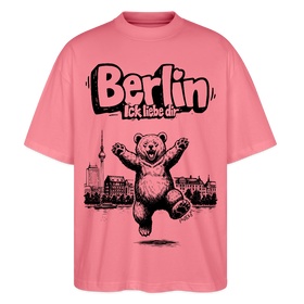 Berlin Souvenir-Oversized Unisex Bio T-Shirt-BERLIN ICK LIEBE DIR - Pink 