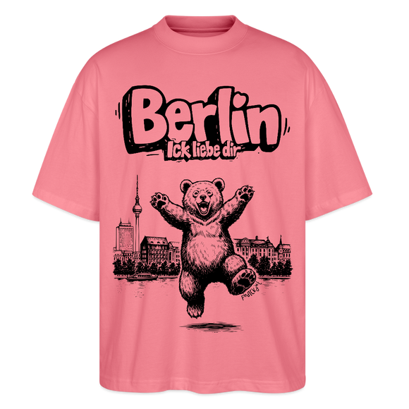 Berlin Souvenir-Oversized Unisex Bio T-Shirt-BERLIN ICK LIEBE DIR - Pink 