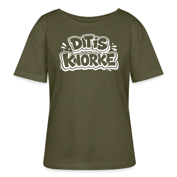 DIT IS KNORKE-Rundhals Frauen Bio-T-Shirt - Khaki