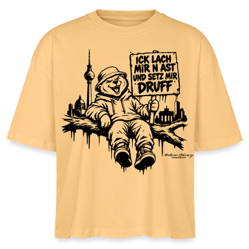 ICK LACH MIR N AST-Frauen Boxy Bio-T-Shirt mit Berliner Bär - Mispel