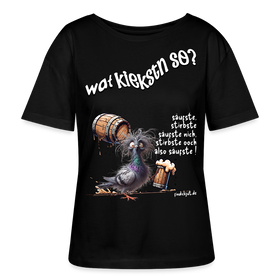 WAT KIEKSTN SO?-Rundhals Frauen Bio-T-Shirt - Schwarz