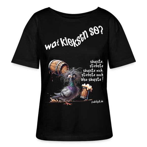 WAT KIEKSTN SO?-Rundhals Frauen Bio-T-Shirt - Schwarz