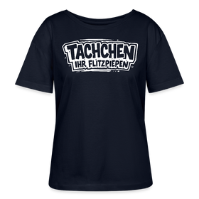 TACHCHEN IHR FLITZPIEPEN-Berlin Shirt-Rundhals Frauen Bio-T-Shirt - Navy
