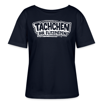 TACHCHEN IHR FLITZPIEPEN-Berlin Shirt-Rundhals Frauen Bio-T-Shirt - Navy
